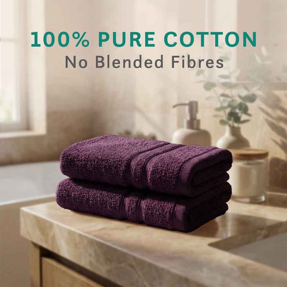 Mytrident Cotton Hand Towel | 400 GSM | Gym Towel Set - Black Currant