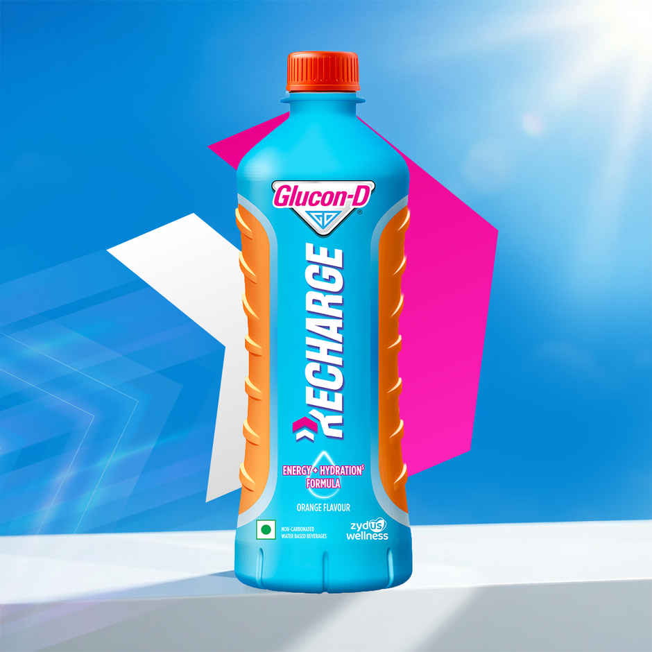 Glucon-D Recharge | No Added Sugar, Orange, Hydration & Energy Drink