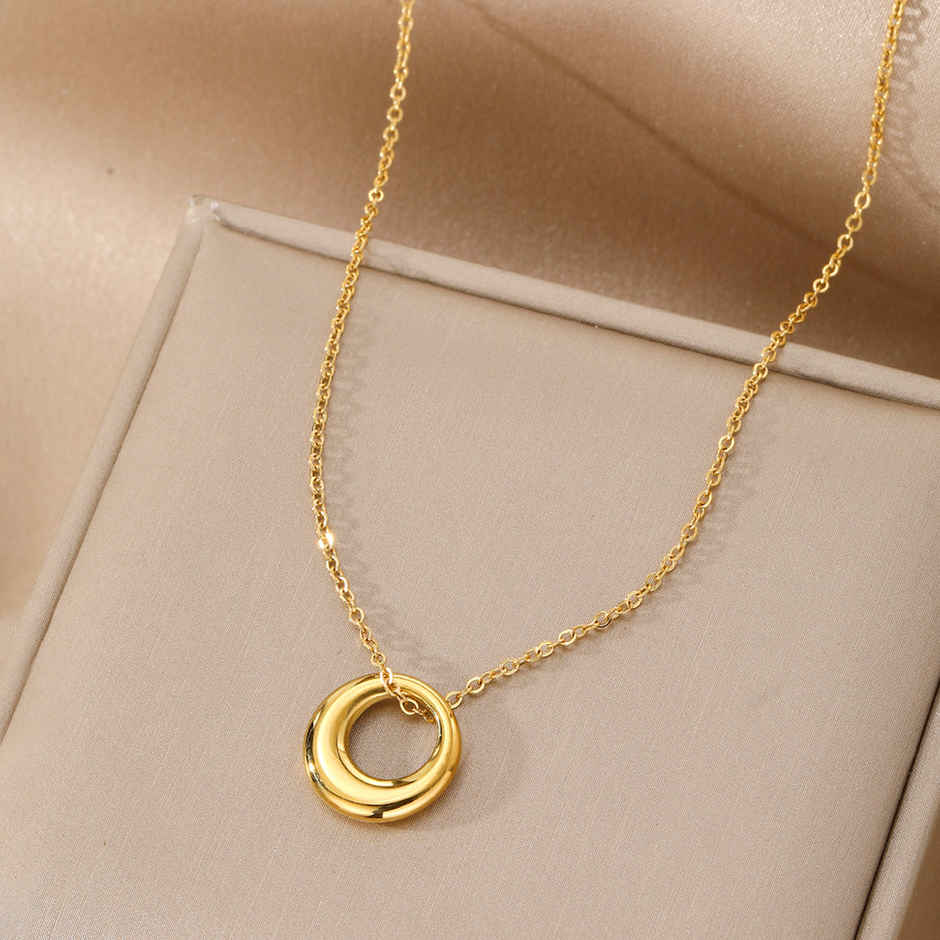 Label She Gold Plated Stainless Steel Anti Tarnish Circle of Life Pendant Necklace | LS-PS-26452