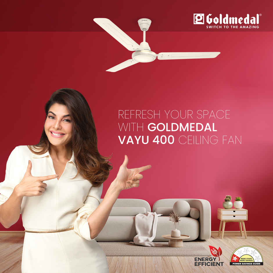 Goldmedal Vayu 400 Ceiling Fan, 1200mm, BEE Certified Star Rated, Ultra High Speed, Ivory
