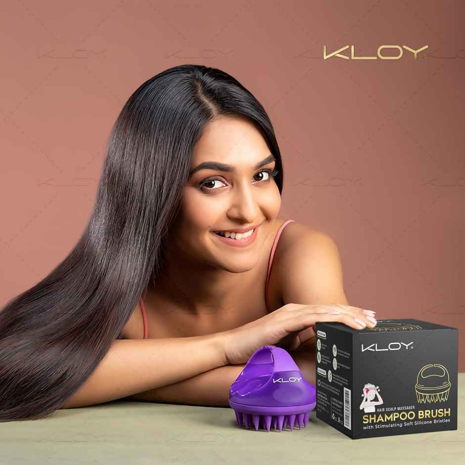 Hair Scalp Massager Shampoo Brush with Soft Silicone Bristles Manual Hair Massager for Blood Circulation Purple