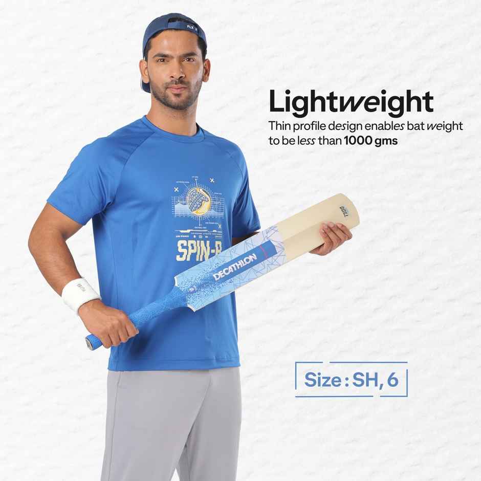 Decathlon | FLX Adult Cricket Bat For Tennis Cricket | Blue - Size 6