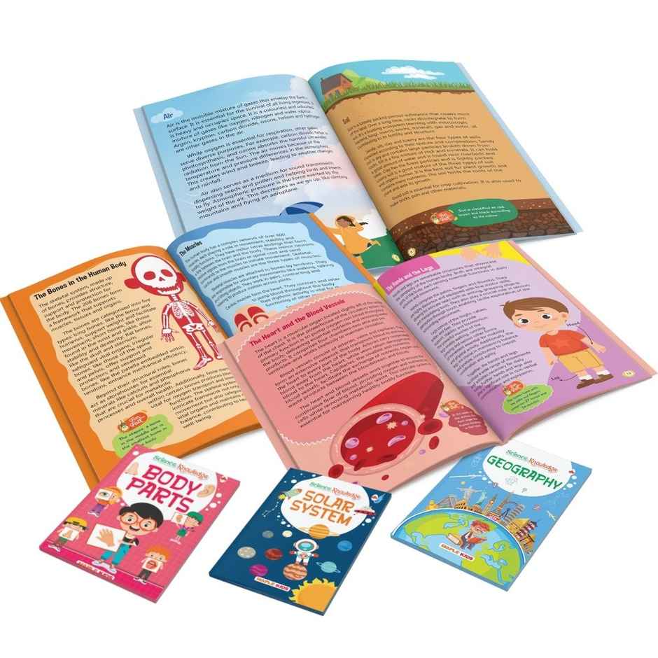 Science Books For Kids - Set Of 5 Illustrated Books | Geography | Solar System | Nature