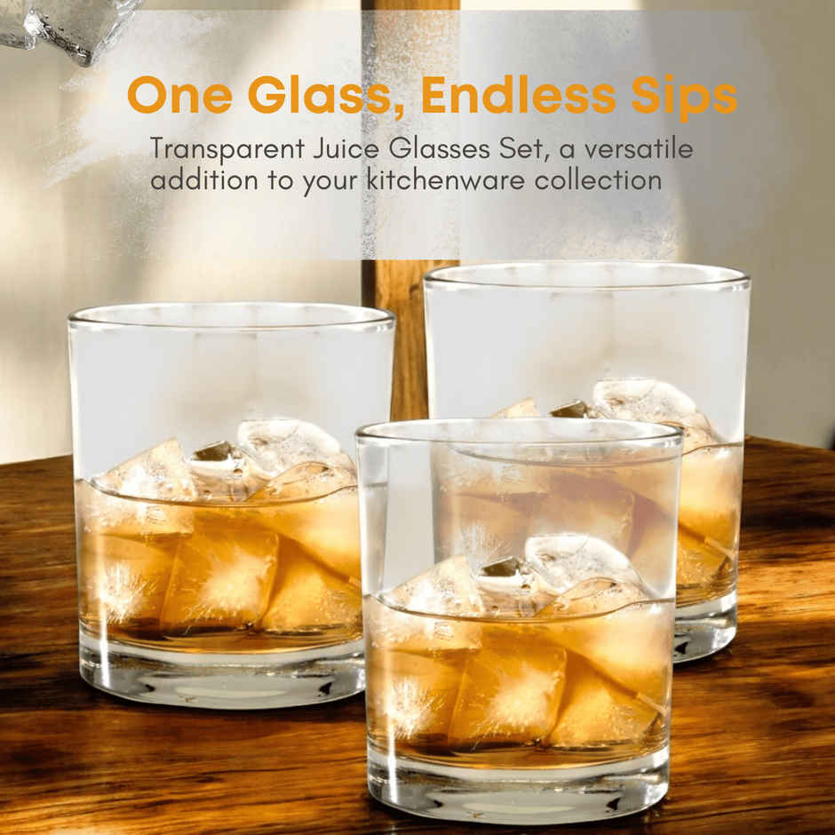 Stylo Whisky Tumbler Set | 385 ml | 6 pcs | Yera Glassware