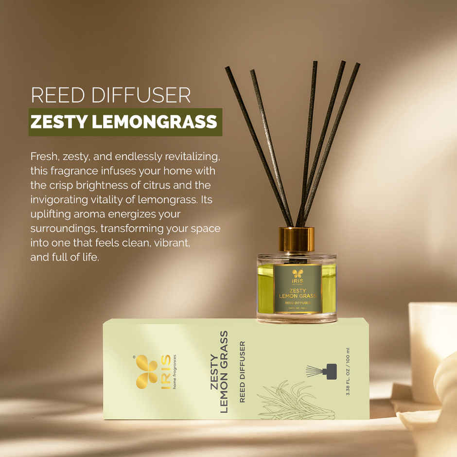 Iris Zesty Lemongrass Aroma Reed Diffuser Set