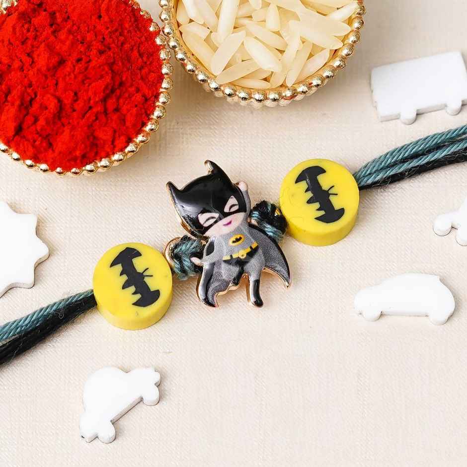 Kids Batman Rakhi for Bhai, Bhaiya with Roli Chawal | Bat Man | Pack of 1 | Ecraftindia