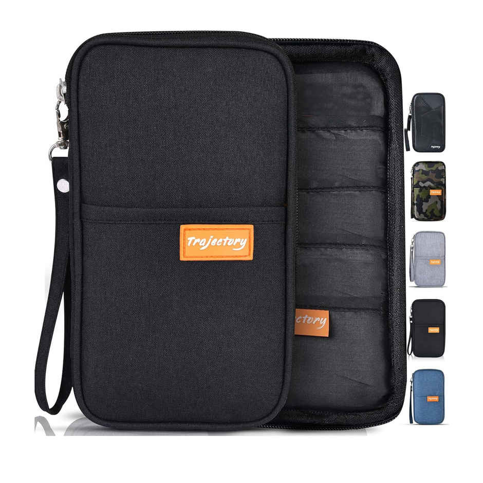 Trajectory Fabric Travel Passport and Card Holder and Wallet Organiser Case