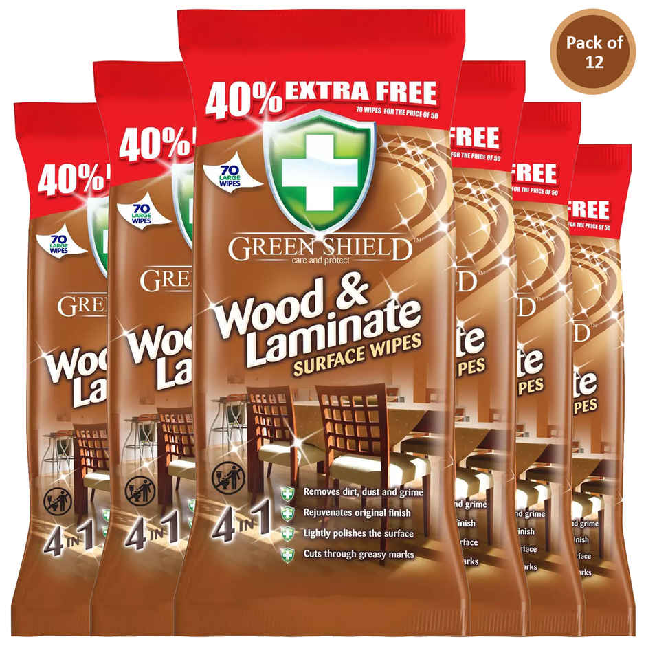 Greenshield Anti Bacterial Wood & Laminate Wipes