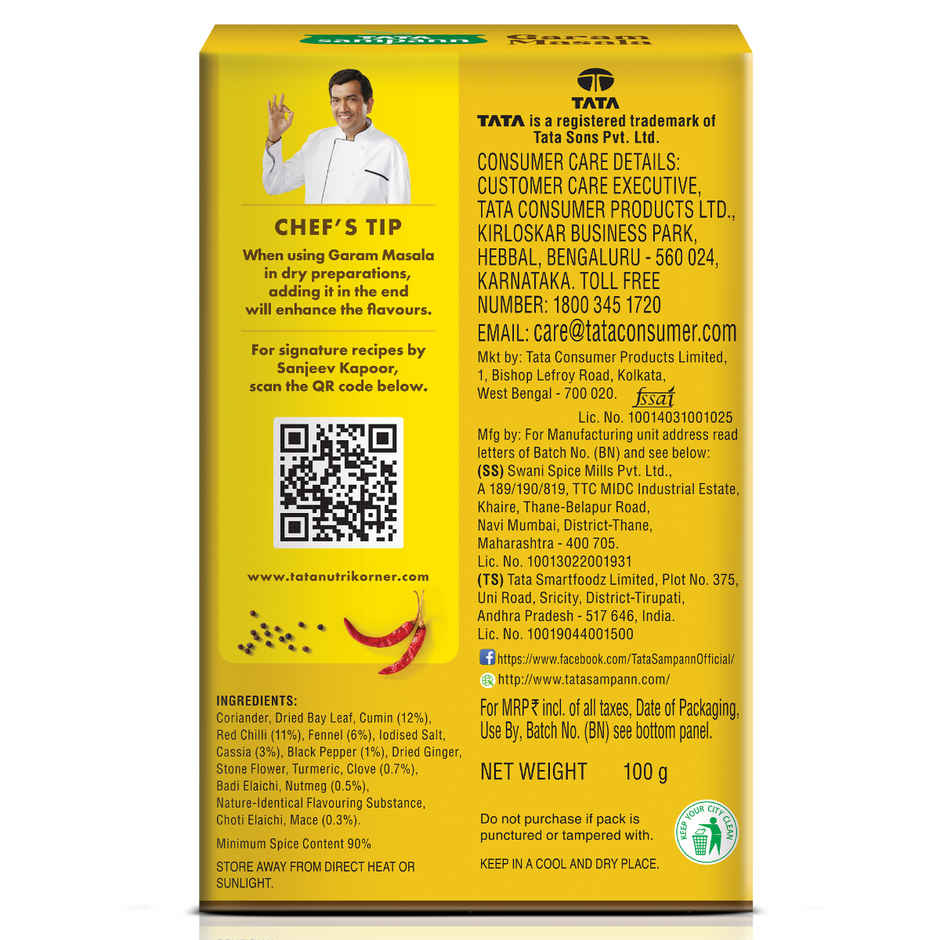 Tata Sampann Garam Masala Powder with Natural Oils Rich Aroma & Flavour