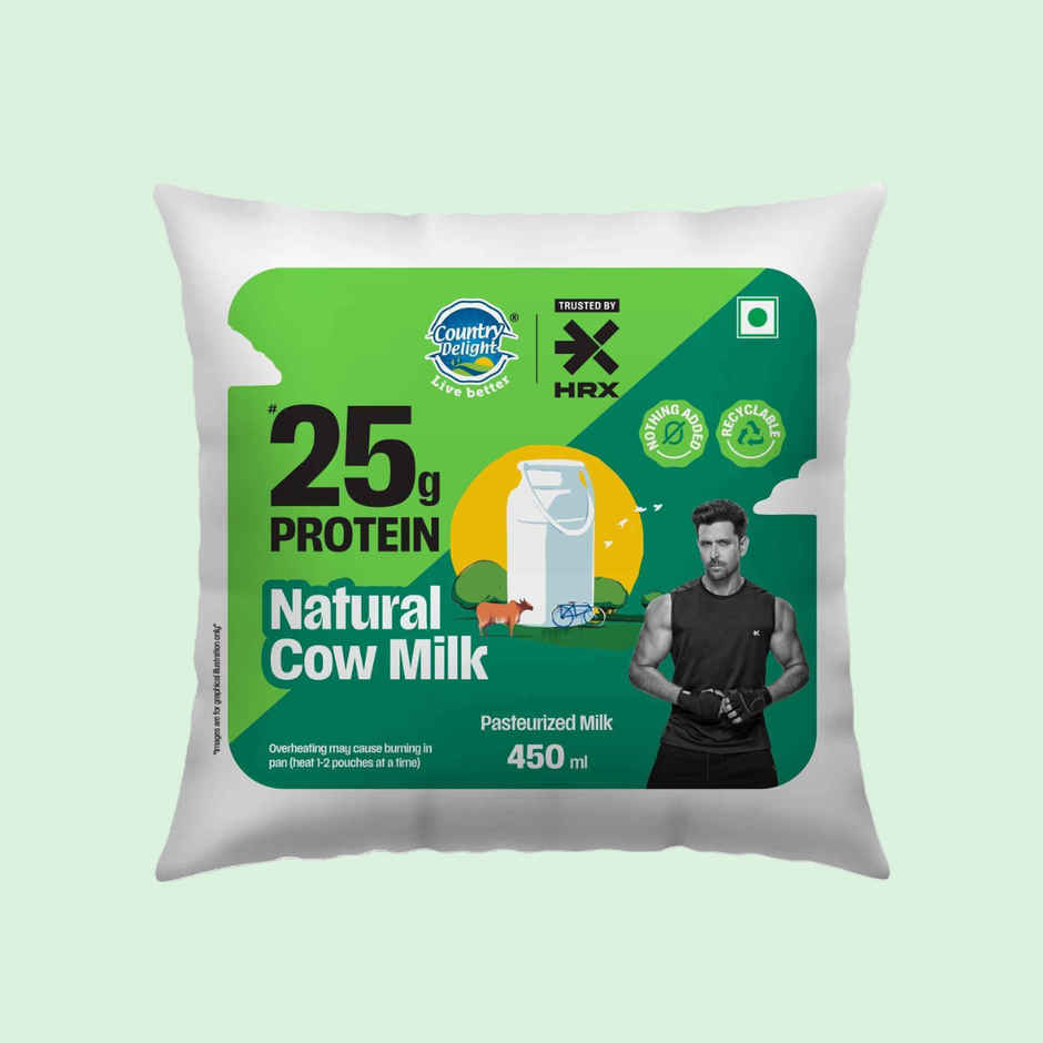 Country Delight Natural Fresh Cow Milk | 25g Protein | Pouch