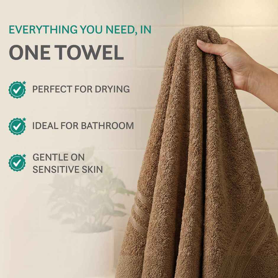 Mytrident Cotton Hand Towel | 400 GSM | Gym Towel Set - Coconut Shell