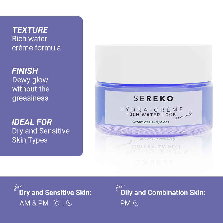 SEREKO HydraCreme 100H Water Lock Formula Ceramides&Peptides Barrier Repair Moisturizer