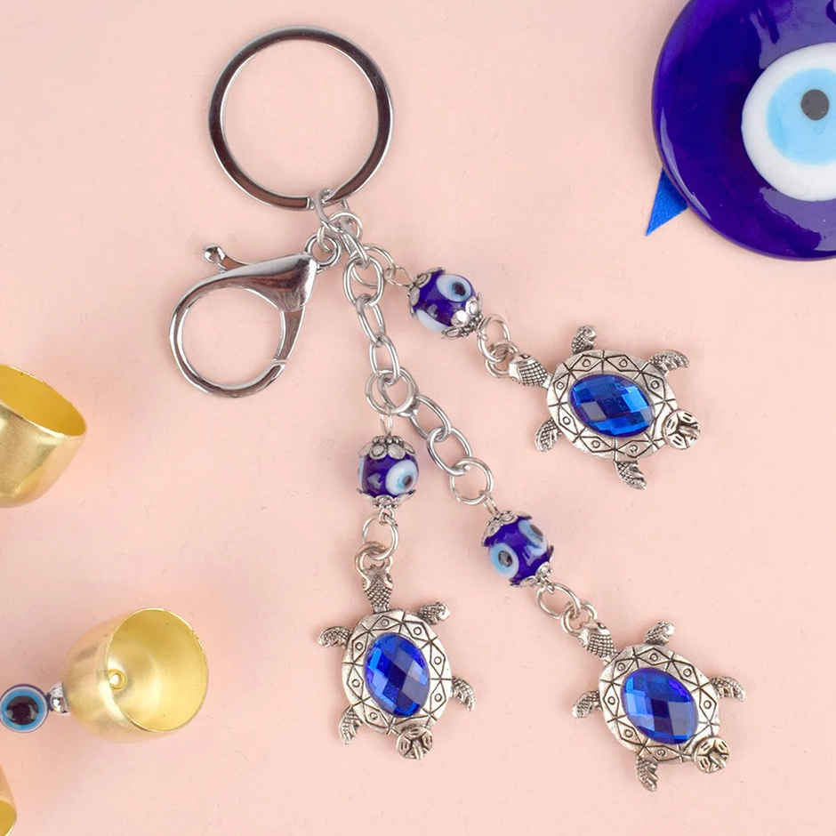 Turtle Evil Eye Keychain | Satvik Gifting
