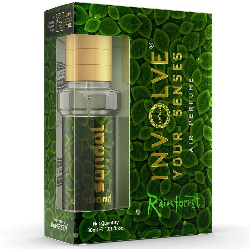 Involve Your Senses Rainforest Sandalwood Air Perfume | Fine Fragrance Car Scent