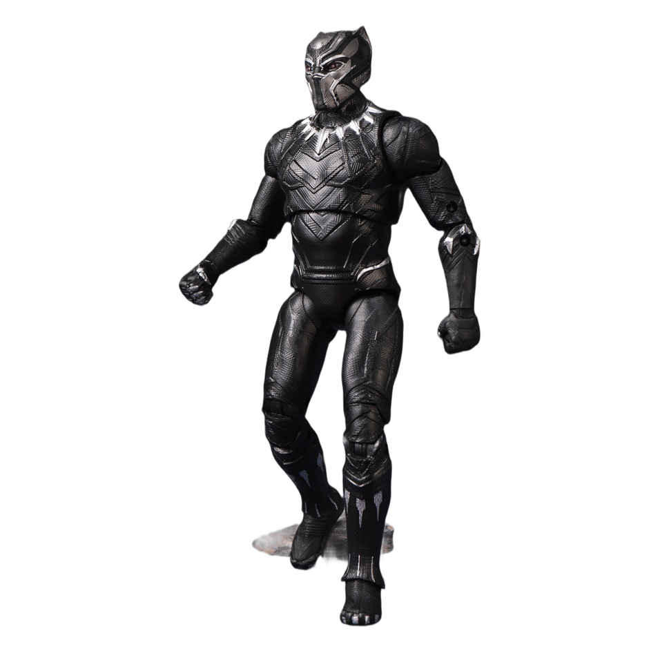 Striders Licensed Black Panther Action Figure with Plastic Display Holder | 7 inch