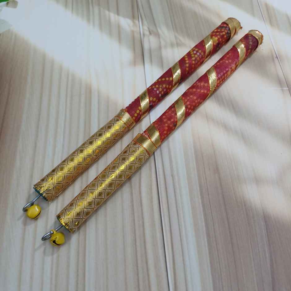Dandiya Sticks for Kids - Gold Leheriya | Assorted | Gullak