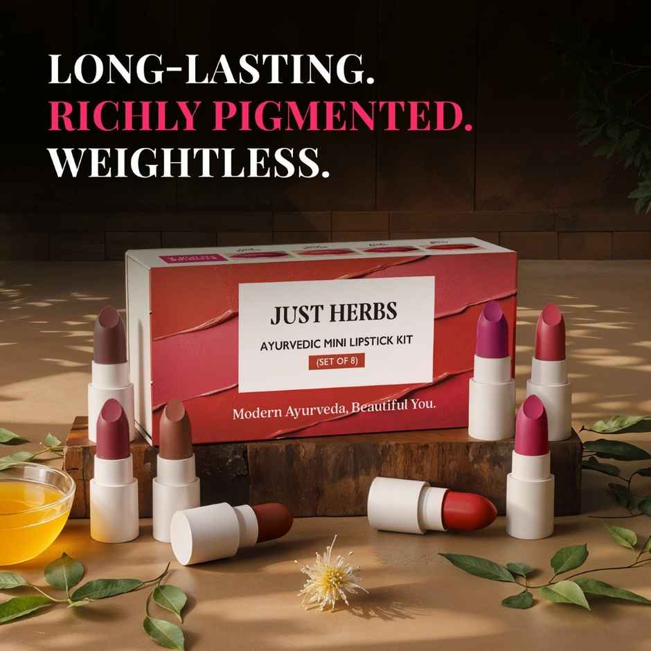 Just Herbs Ayurvedic Micro Mini Kit | Matte Lipsticks Long Lasting Travel Friendly