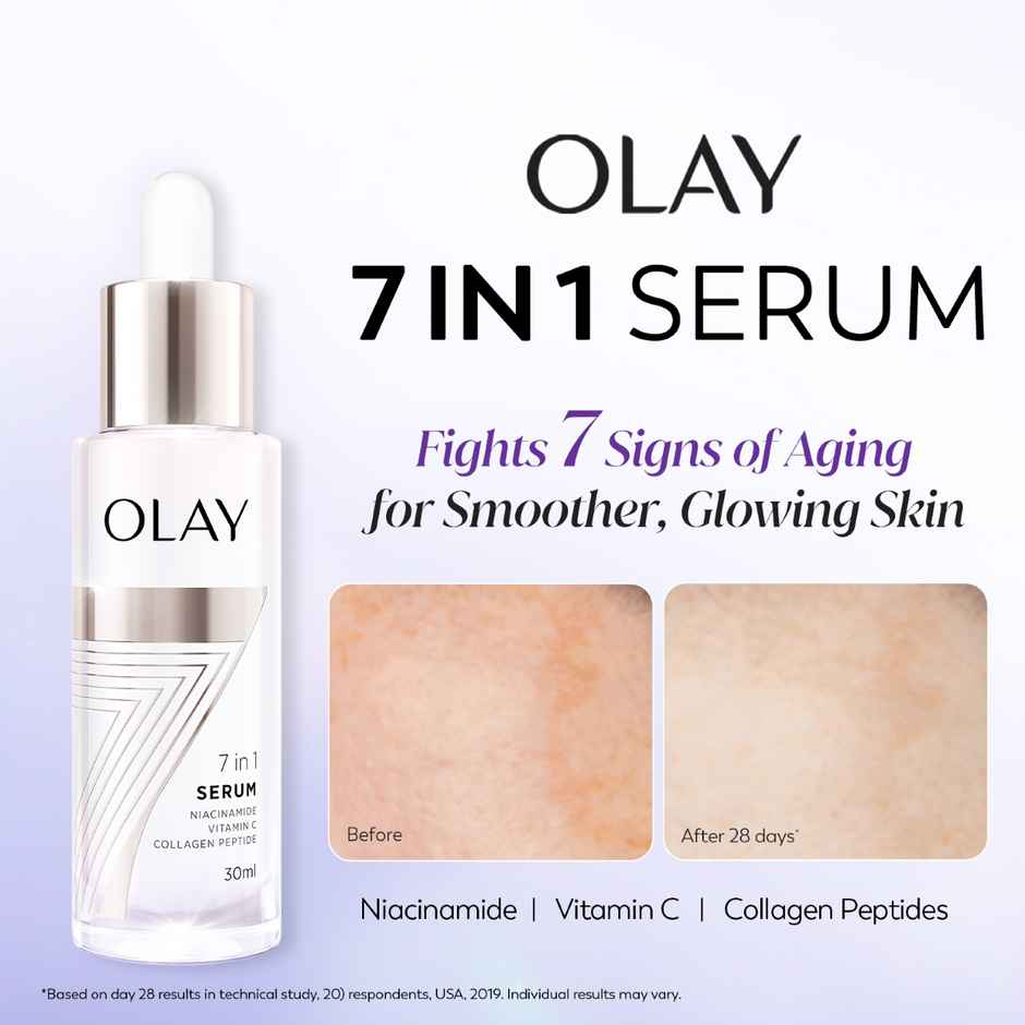 Olay 7 in 1 Serum with Niacinamide, Vitamin C, Collagen Peptide