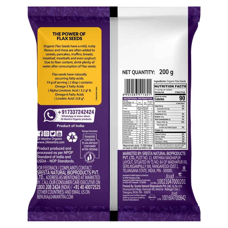 24 Mantra Organic Flax Seed