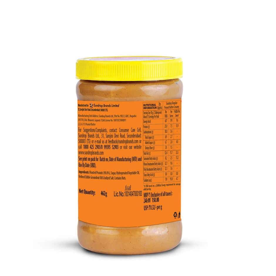 Sundrop Peanut Butter | Creamy | 25% Protein | Great Value Per Gram of Protein