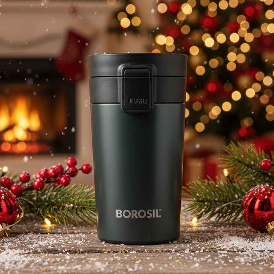 Borosil Coffeemate Double Wall Vacuum Insulated Stainless Steel Flask - 260 ml