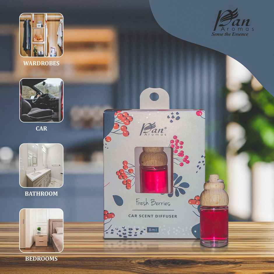Pan Aromas Car Scent Reed Diffuser - Fresh Berries