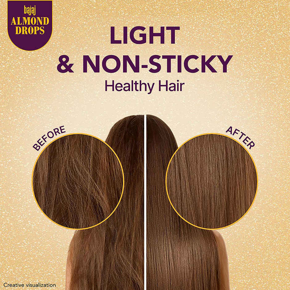 Bajaj Almond Drops Hair Oil with 2x Hairfall Reduction and 6x Vitamin E & Almond Oil