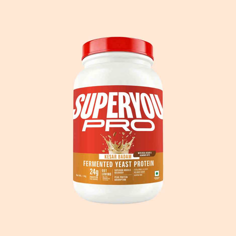 SuperYou Pro Fermented Yeast Protein - Kesar Badam | 24g Protein Per Scoop