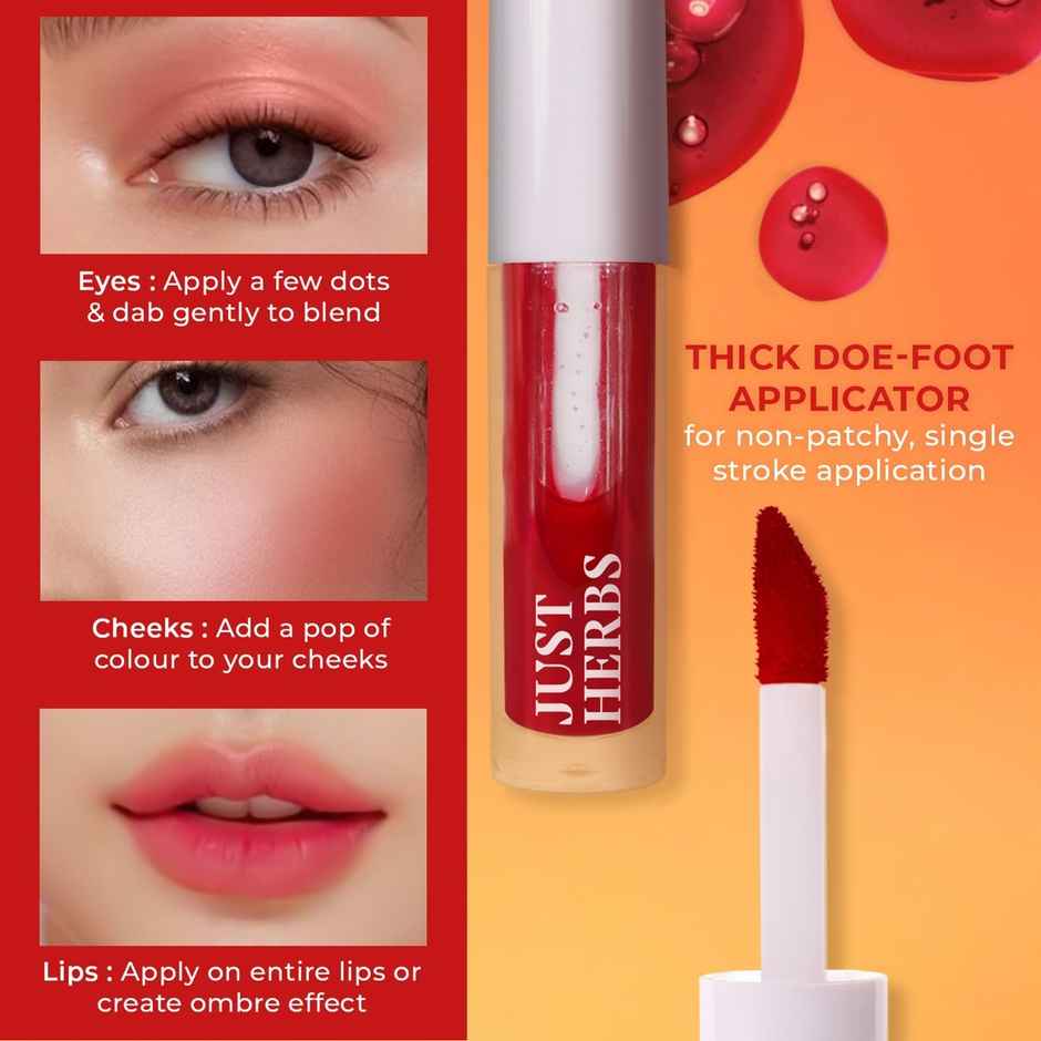 Just Herbs Feeling Grape Water Baby Smudge & Transfer Proof Long Stay Natural Lip & Cheek Tint