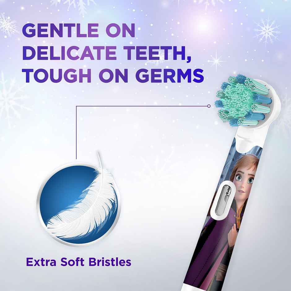 Oral B Kids Frozen Rechargeable Rotating Electric Toothbrush, 2 Brushing Modes (Daily & Sensitive)