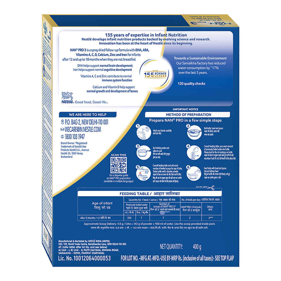 Nestle NAN PRO Stage 3 Follow-up Formula | 12 - 18 M