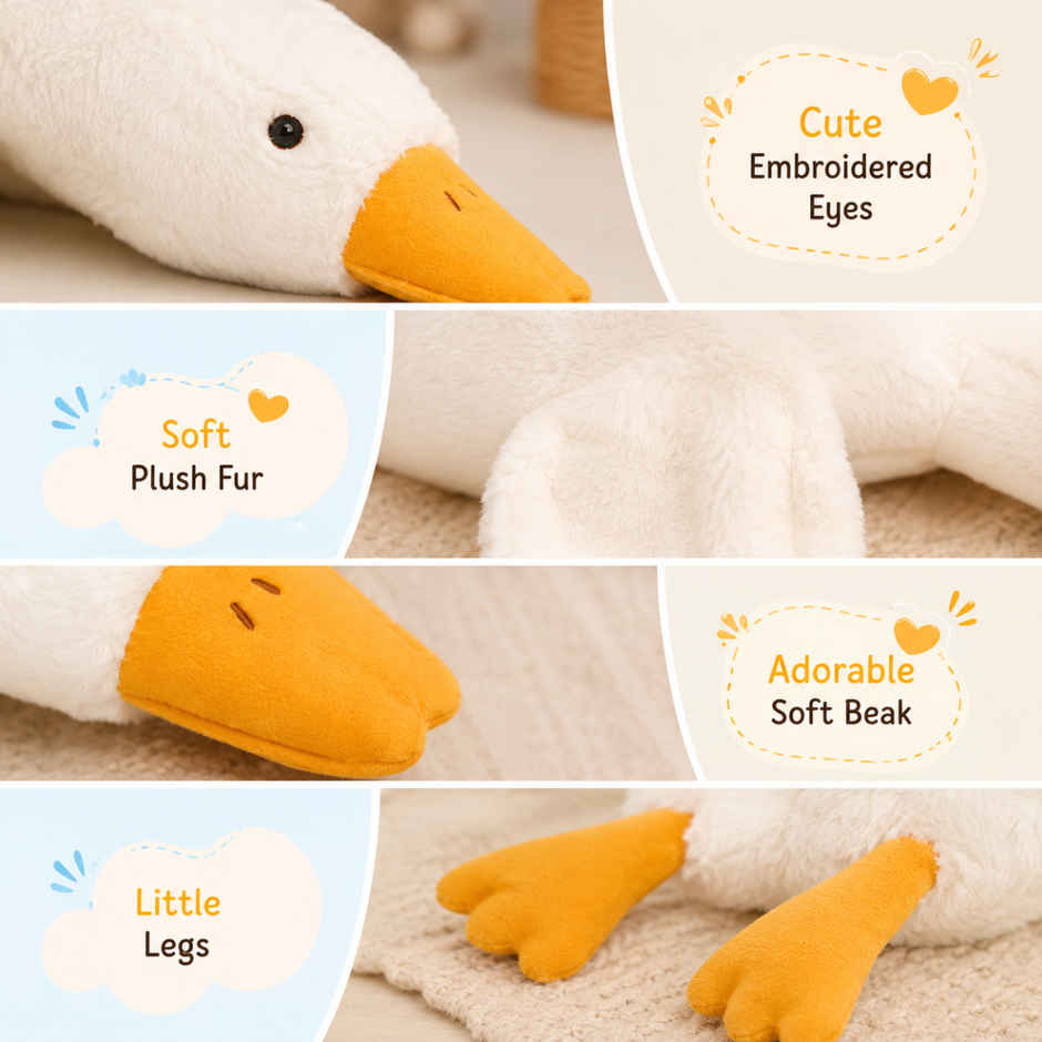 ToyTales Sleeping Duck Plush Toy | Stuffed Animal Soft Toy | Birthday Gift for Kids | Gift Baby | 45cm