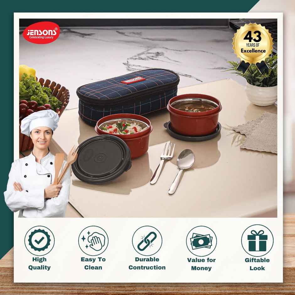 Jensons Stainless Steel Wonder 2 Lunch Box