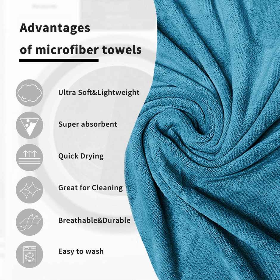 Sassoon Microfiber Large Bath Towel | Teal | 70x145 cm