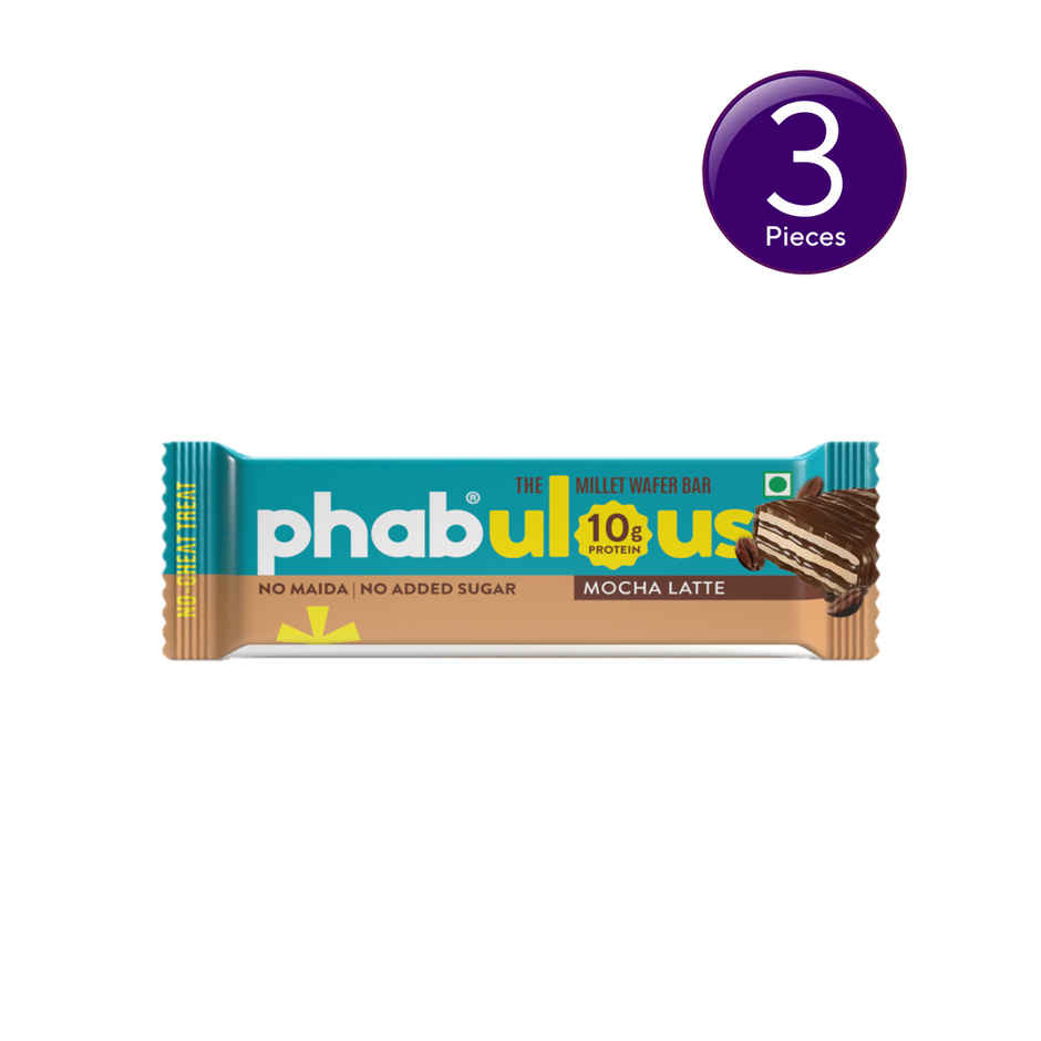 Phab Mocha Latte Millet Wafer Bar I 10g Protein Wafer Combo     