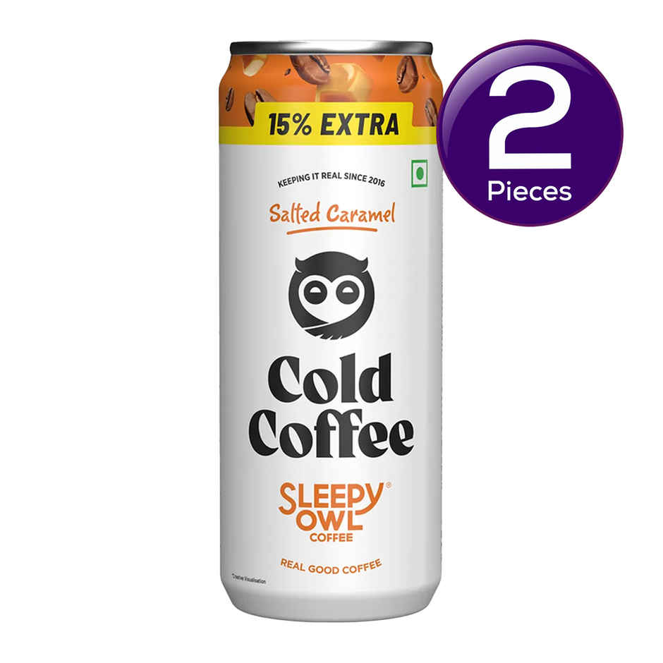 Sleepy Owl Caramel latte Cold Coffee Can Combo