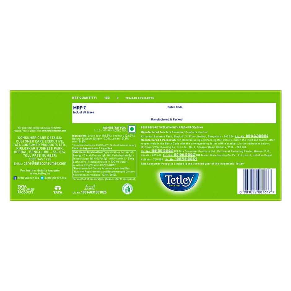 Tetley Ginger, Mint, And Lemon Green Tea
