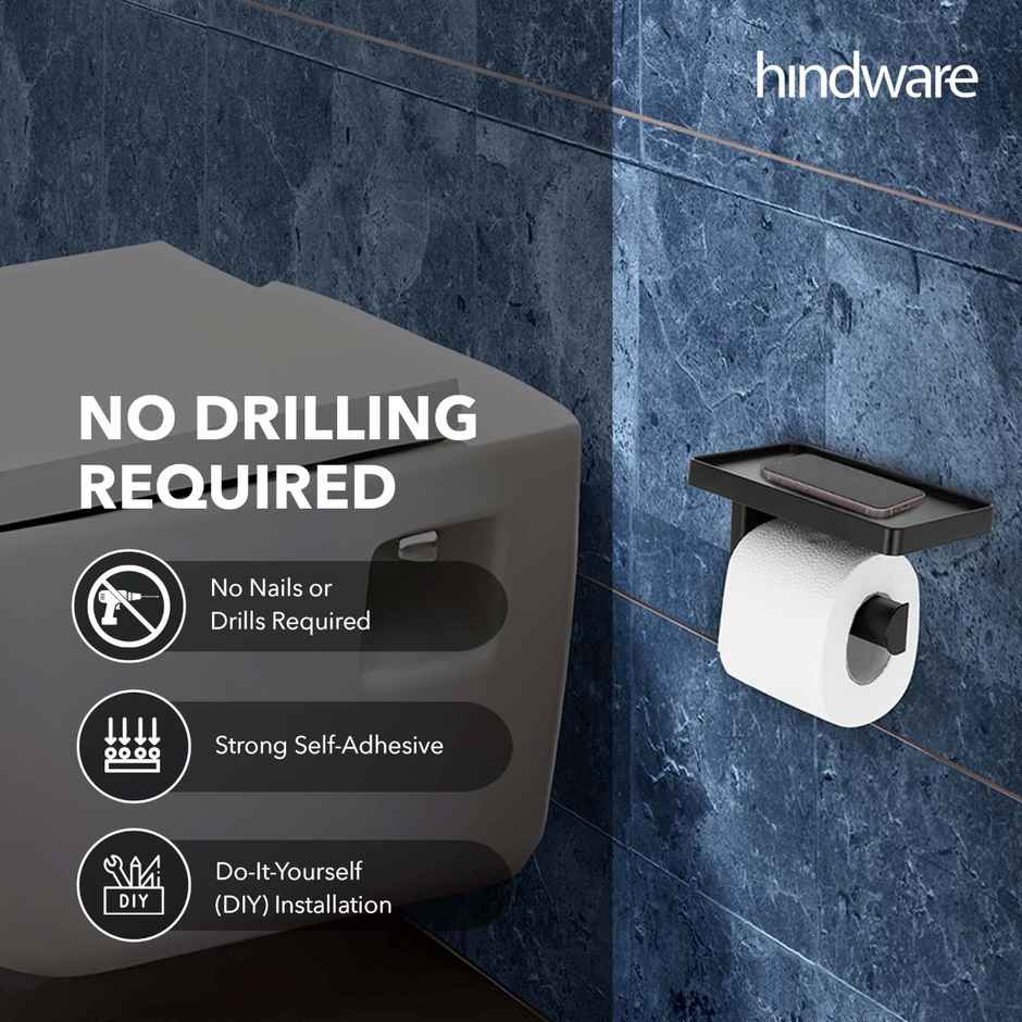 Hindware ABS Toilet Paper Holder | Wall Mount | Mobile Stand