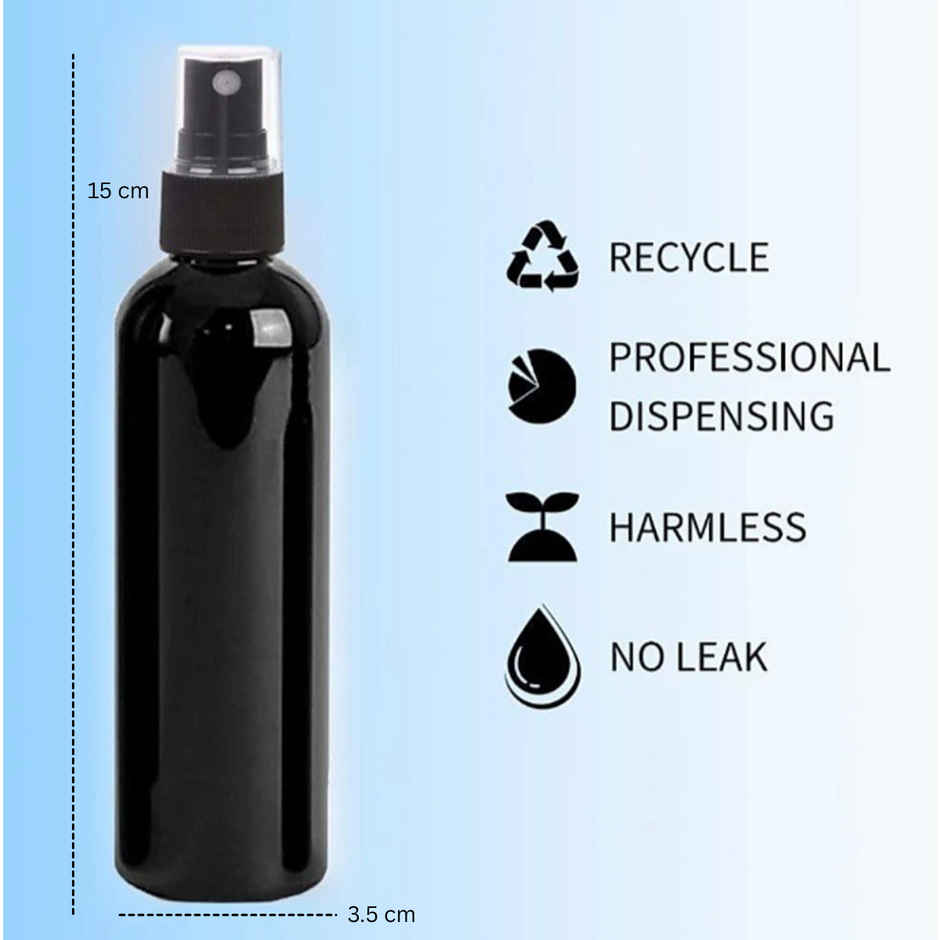 Zedak Travel Spray Bottle | Plastic | 120 ml | Black