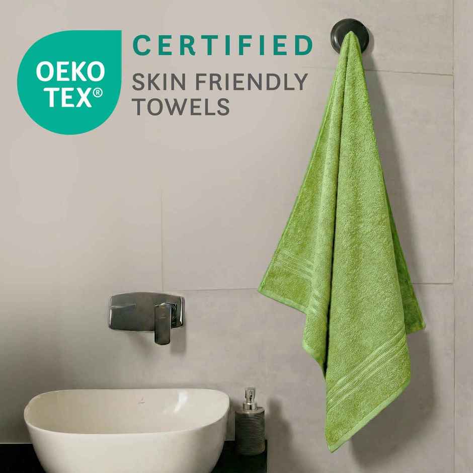 Mytrident Cotton Bath Towel | 400 GSM | Towels for Bath - Lime Green