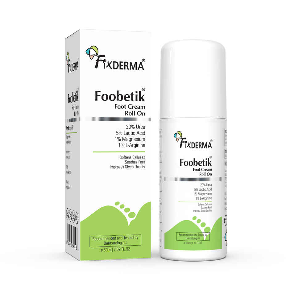 Fixderma Foobetik Foot Roll On For Dry & Cracked Heels with Urea, Lactic Acid & Magnesium