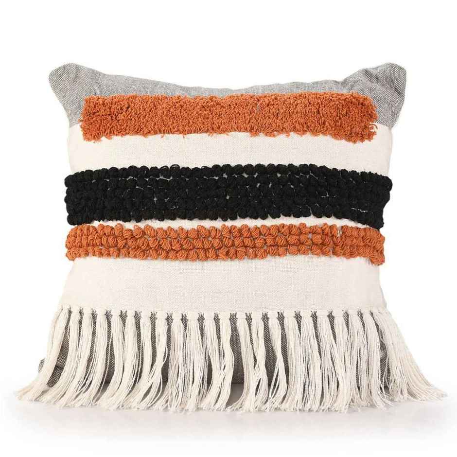 Sashaa World Tasseled and Tufted Cushion Cover