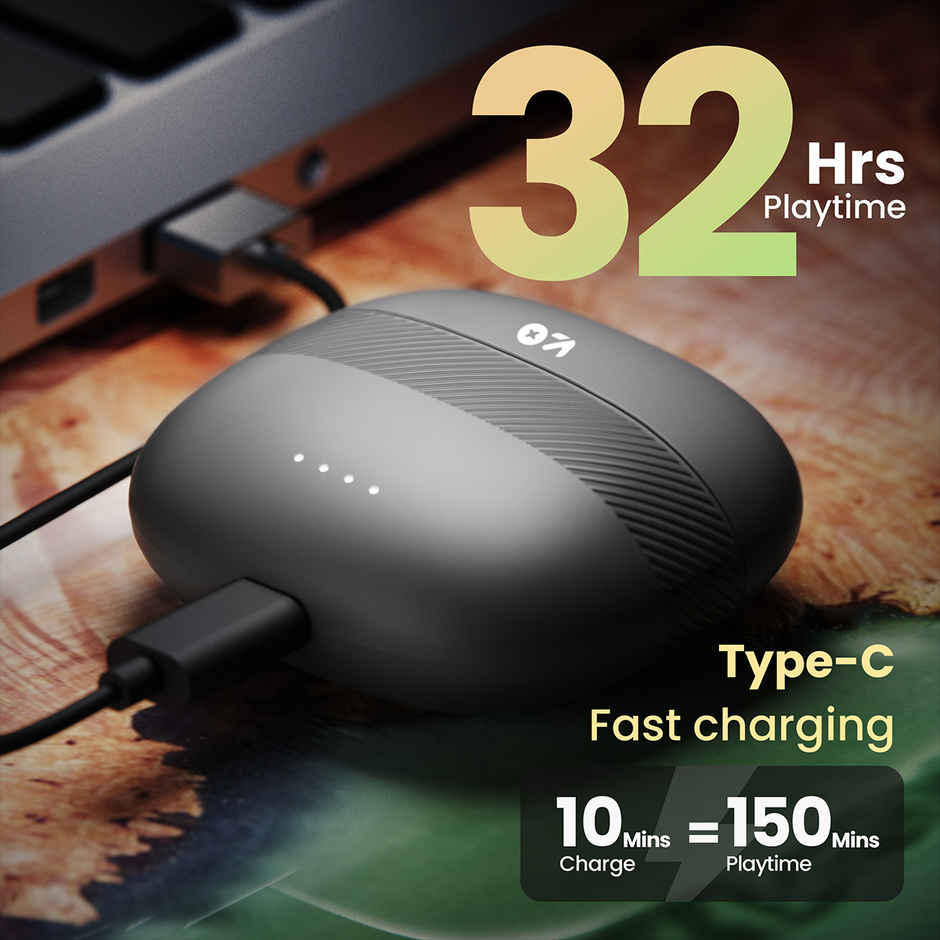 GOBOULT Airbass Z35 with Zen Enc Mic | 32H Playtime | 5.3 Bluetooth| Sunset Grey