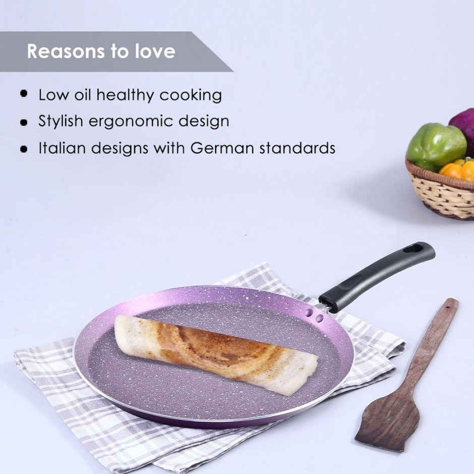Wonderchef Tivoli Non-Stick Dosa Tawa | 28 cm | Induction Compatible