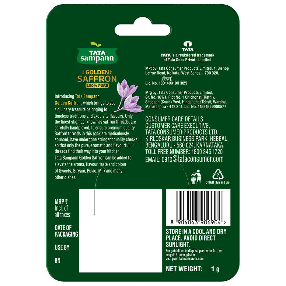 Tata Sampann Golden Saffron | Natural Aroma And Colour | Pure Kesar