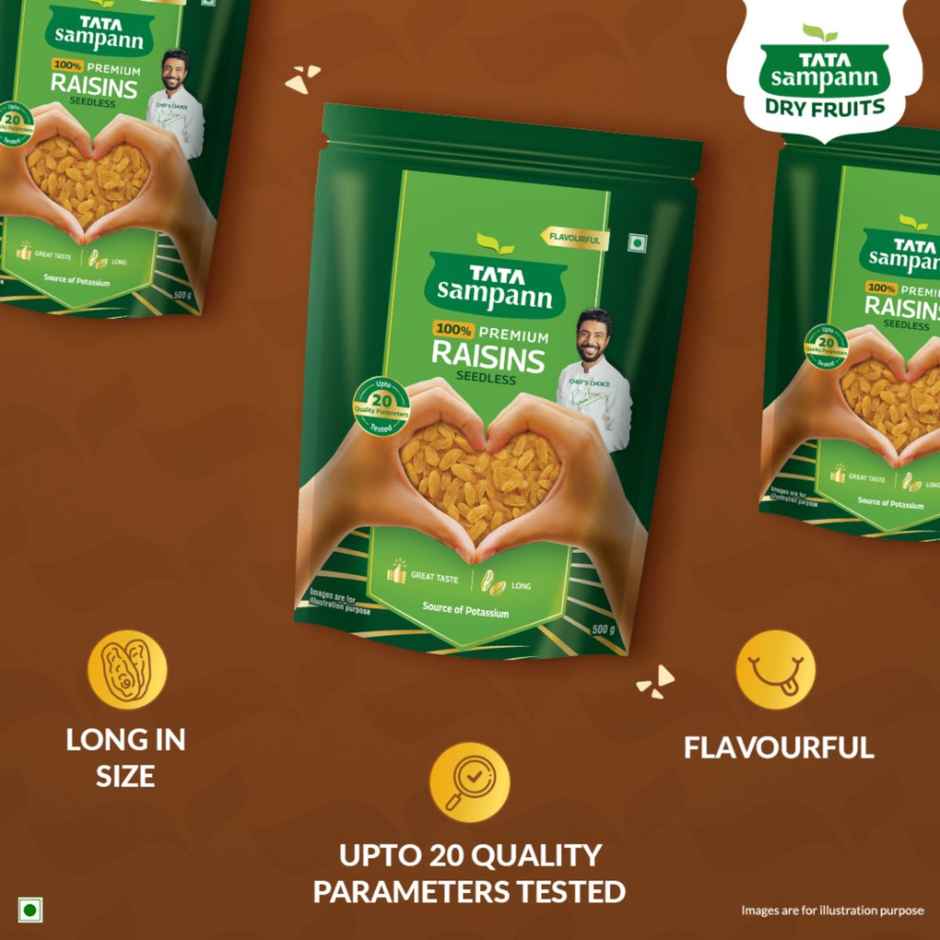 Tata Sampann Totally Pure Premium Raisins/Kishmish | Seedless