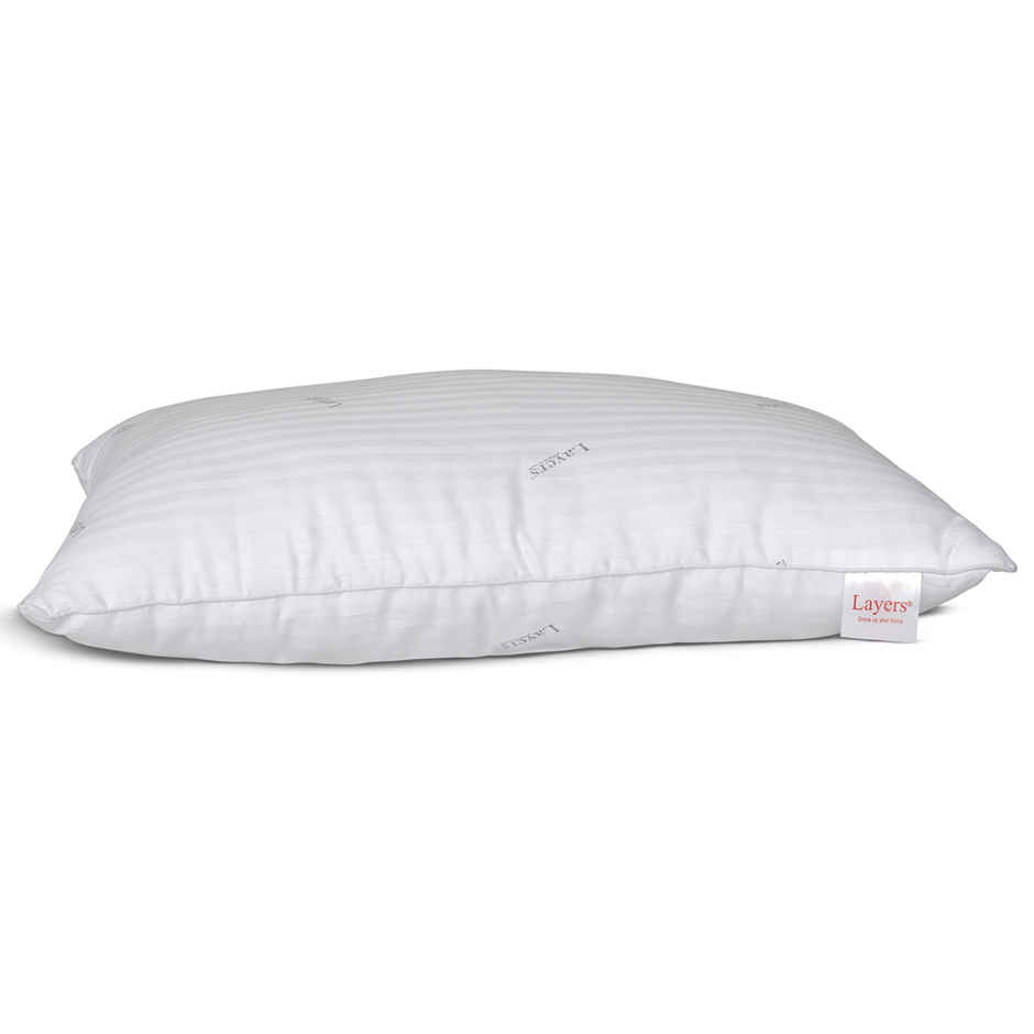 Layers Home Easy 100% Cotton 200 TC Soft Pillow | White - 17 x 27 in