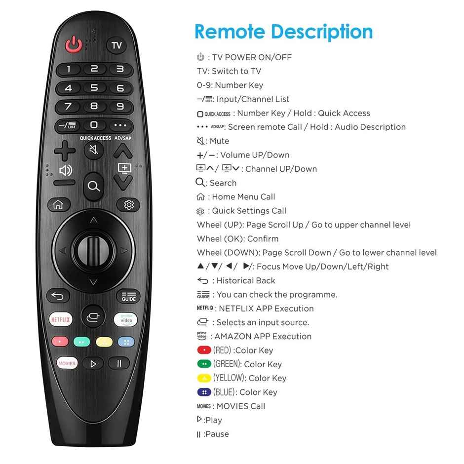 Ailkin Remote for LG TV Magic Smart| Compatible with AKB75855501 AN-MR20GA| Plug & Play |Non-Voice