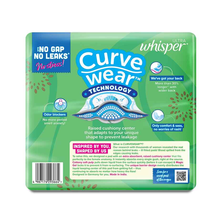 Whisper Ultra Upto No Gap No Leaks Sanitary Pads,  30 XL Pads