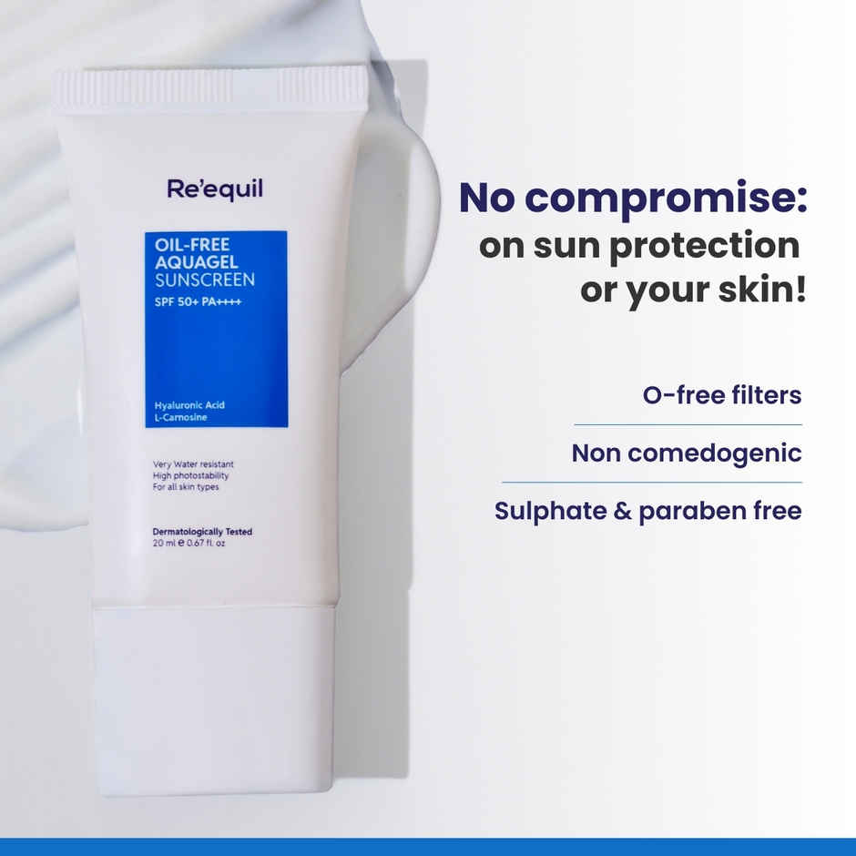 Re'Equil Oil Free Aquagel Sunscreen Hyaluronic Acid For Hydration